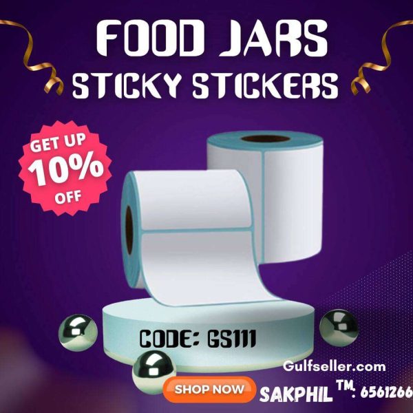 GS111 50mm x 30mm White Food Labels for Catering Food Jars Sticky Stickers