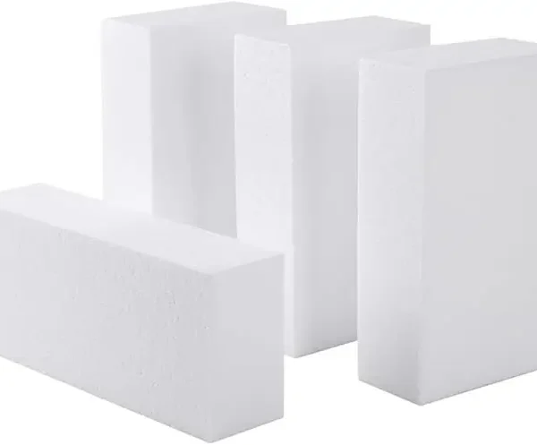 GS167 SAKPHIL THERMOCOL Craft Foam Blocks,Size 8"X4"X2" Polystyrene Foam (4pcs set)
