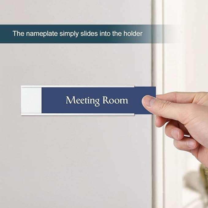 GS174 1 Pack Name Plate Holder, Wall Mount Office Door Name Plate Holder for Meeting Room