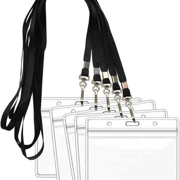GS122 SAKPHIL 10 PCS Plastic Name Badge Holders with Waterproof Holder