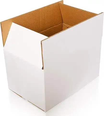 GS157 -Corrugated Carton Box, 3ply brown inside and outside white, Size: 45cmx32cmx30cm set of 5pcs