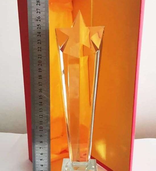 GS140 Giftex Crystal Trophy Award, Star Design on Top