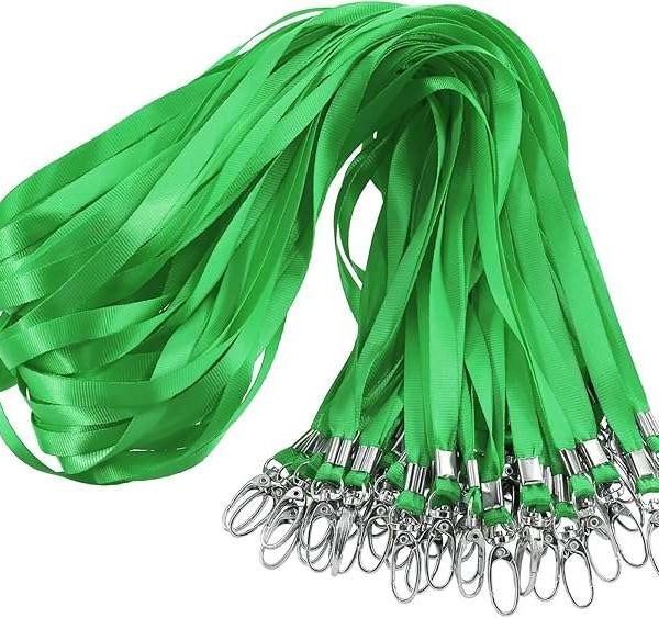 GS119 50Pcs Green Lanyard Badge Lanyards with Swivel Hook