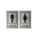 GS182 Stainless Steel Gents Ladies Signage Self Adhesive Sticker for Toilet, Restroom, Glass Doors, Wooden Doors, Offices, Hospitals