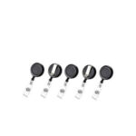 GS120 5Pcs Retractable Name Badge Holder Reel with Belt Clip Badge