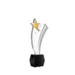 GS135 Black Base Crystal Trophy Award with Stars Design - Image 2