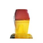 GS136 Crystal Trophy Award, Upright Hexagonal Shaped