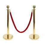GS196 SAKPHIL Best Queue Barrier Posts | Silver/ Gold Round Top Stands Security Stanchion Rope Divider with 1.5M Red Rope | Best Crowd Control Barrier Gold Round top Column 2025