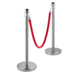 GS196 SAKPHIL Best Queue Barrier Posts | Silver/ Gold Round Top Stands Security Stanchion Rope Divider with 1.5M Red Rope | Best Crowd Control Barrier Gold Round top Column 2025 - Image 3