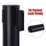 GS203 SAKPHIL (2 Pcs) Black Retractable Crowd Control | Barriers Queue Barrier | Belt Stanchion Safety Barriers | Security Pole Posts | Stands Stainless Steel | 2m Belt - Image 4