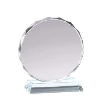 GS134 Circular Crystal Trophy, Crystal Glass Award (10cm) - Image 1